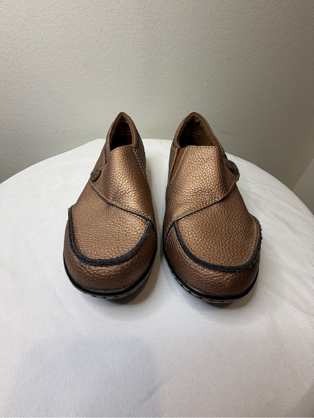 Women's Espadrille Slip-On Loafers in Metallic Brown